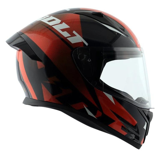 Vega Bolt Macho Black Orange Helmet Riders Junction 2 1