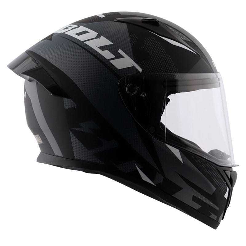 Vega Bolt Macho Matt Black Grey Helmet Riders Junction 1