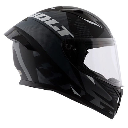 Vega Bolt Macho Matt Black Grey Helmet Riders Junction 1