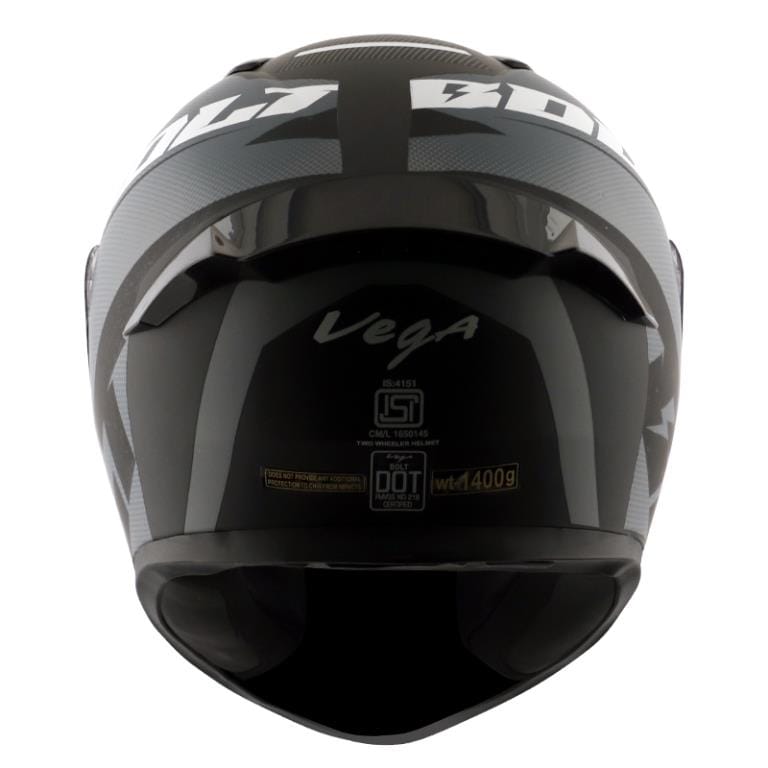 Vega Bolt Macho Matt Black Grey Helmet Riders Junction 2