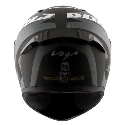 Vega Bolt Macho Matt Black Grey Helmet Riders Junction 2
