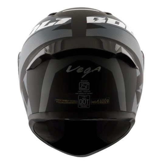 Vega Bolt Macho Matt Black Grey Helmet Riders Junction 2