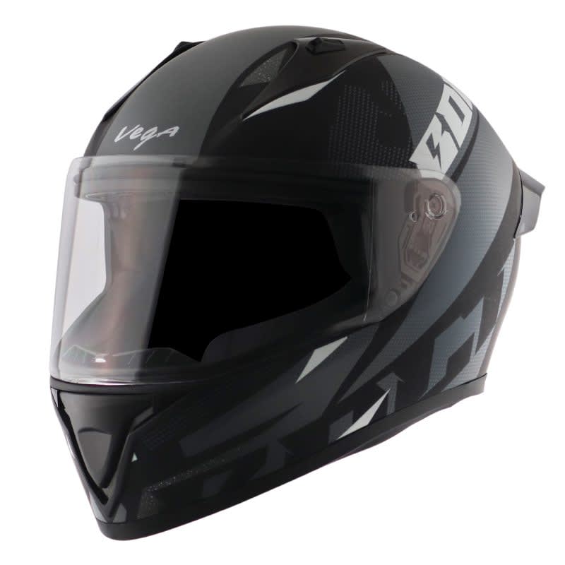 Vega Bolt Macho Matt Black Grey Helmet Riders Junction
