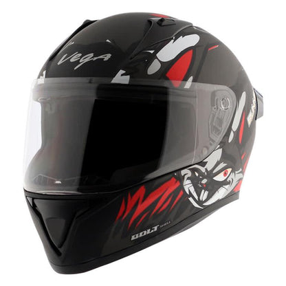 Vega Bolt Matt Black Red Helmet Riders Junction