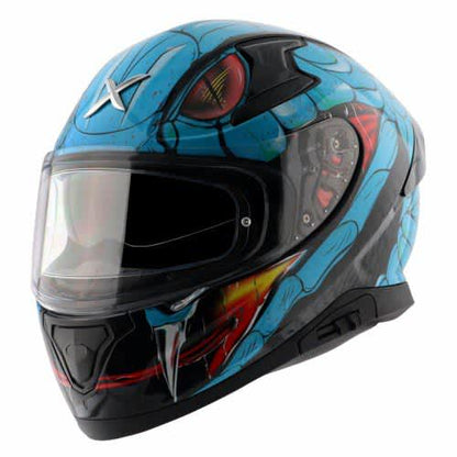 AXOR Apex Venomous Helmet Black Neon Blue Glossy