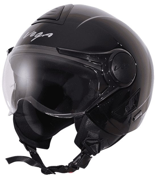 Vega Verve Open Face Black Helmet (ISI Certified)