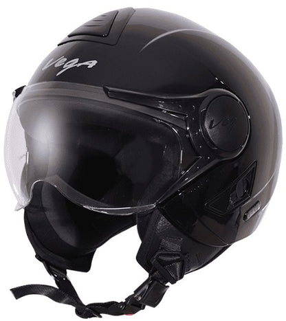 Vega Verve Open Face Black Helmet (ISI Certified)
