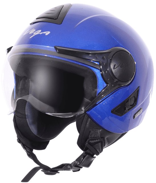 Vega Verve Open Face Blue Helmet (ISI Certified)