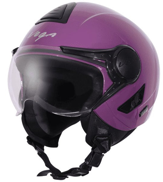 Vega Verve Open Face Purple Helmet (ISI Certified)