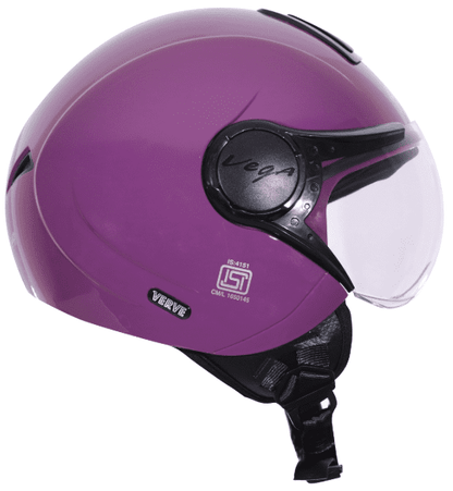 Vega Verve Open Face Dull Purple Helmet (ISI Certified)