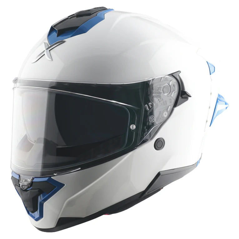 Axor Brutale Corsa Dual Spoiler White Blue Helmet