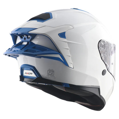 Axor Brutale Corsa Dual Spoiler White Blue Helmet
