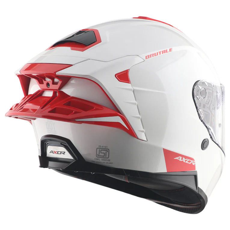 Axor Brutale Corsa Dual Spoiler White Red Helmet