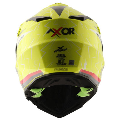 AXOR X-Cross Flash Neon Yellow Red Dual Visor Helmet