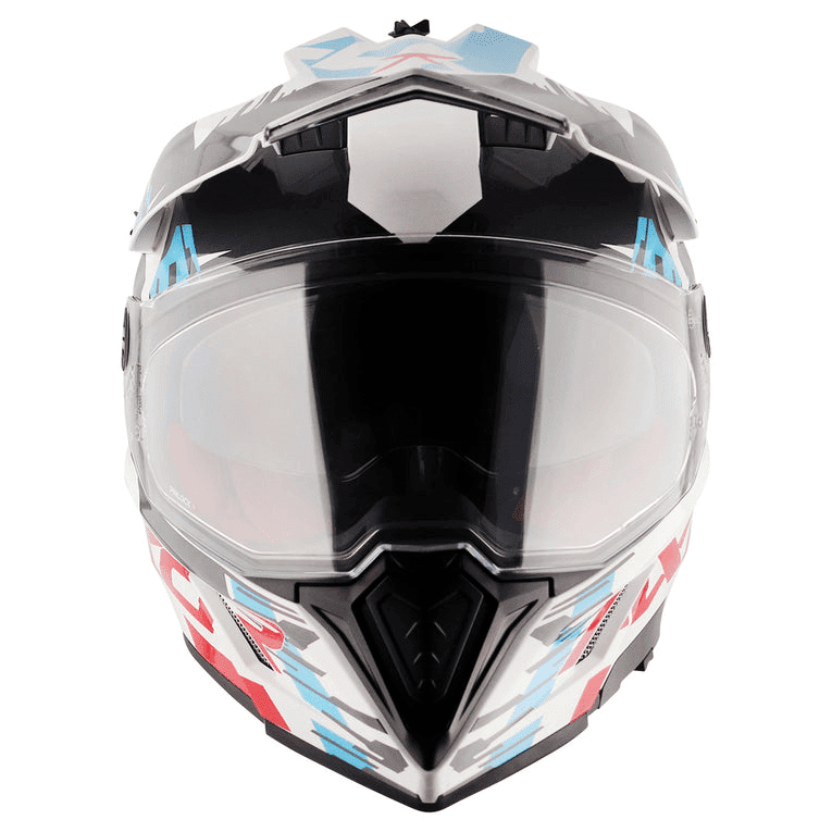 AXOR X-Cross X1 White Red Dual Visor Helmet