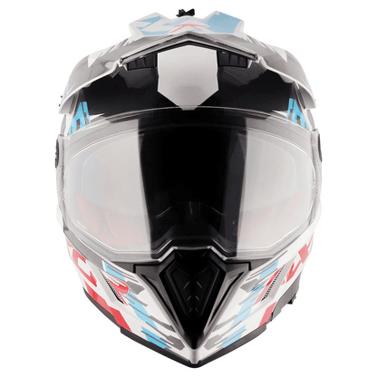 AXOR X-Cross X1 White Red Dual Visor Helmet