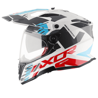 AXOR X-Cross X1 White Red Dual Visor Helmet