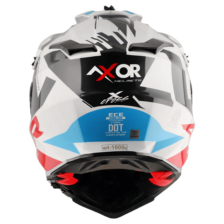 AXOR X-Cross X1 White Red Dual Visor Helmet