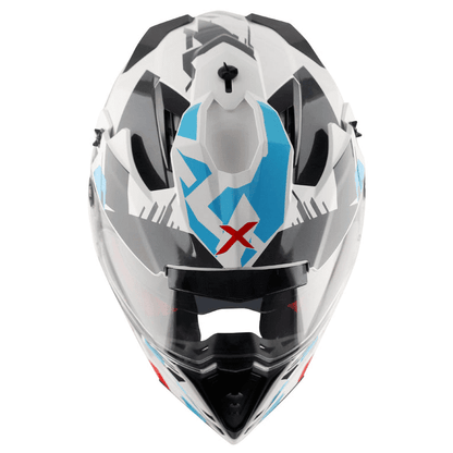 AXOR X-Cross X1 White Red Dual Visor Helmet