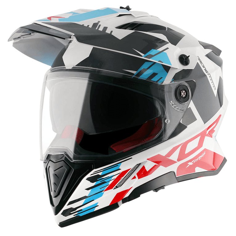 X-Cross X1 White Red Dual Visor Helmet