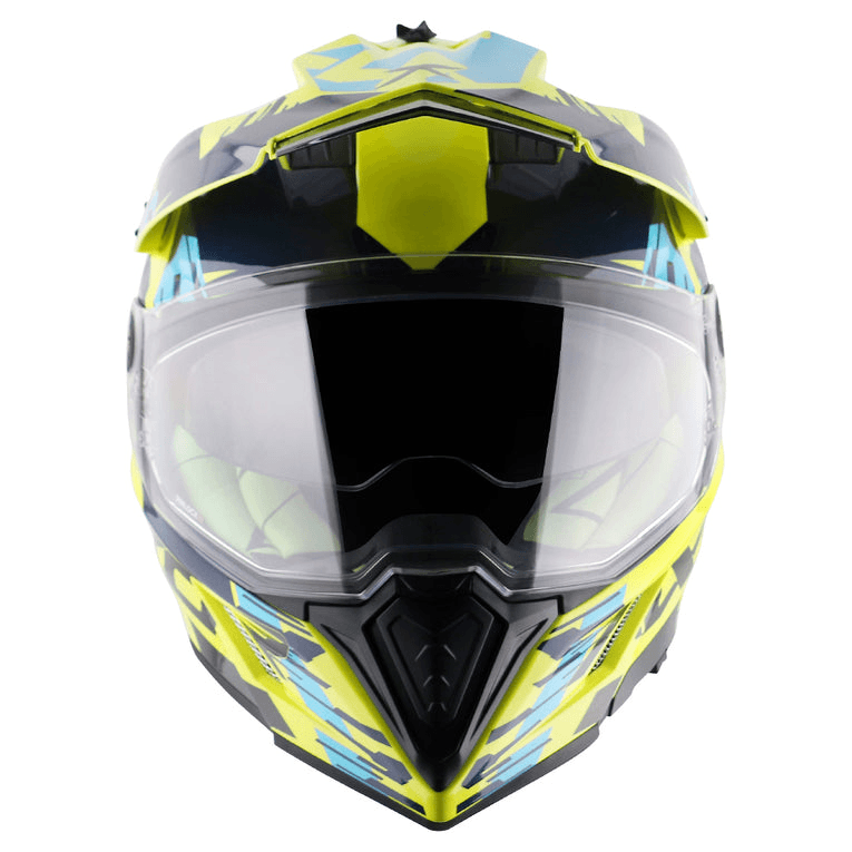 AXOR X-Cross X1 Neon Yellow Blue Dual Visor Helmet