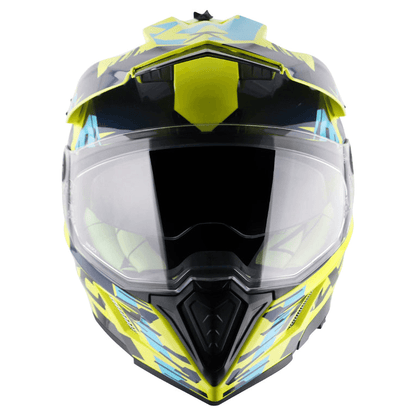 AXOR X-Cross X1 Neon Yellow Blue Dual Visor Helmet