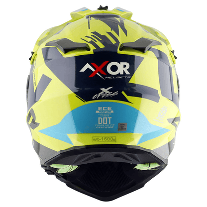 AXOR X-Cross X1 Neon Yellow Blue Dual Visor Helmet