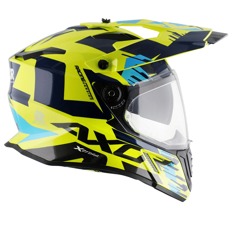 AXOR X-Cross X1 Neon Yellow Blue Dual Visor Helmet