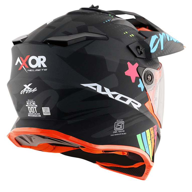 AXOR X-Cross X2 Dull Black Grey Dual Visor Helmet