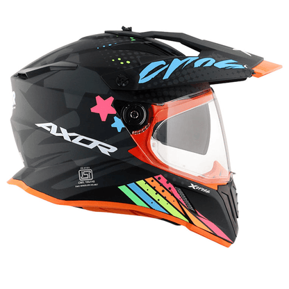 AXOR X-Cross X2 Dull Black Grey Dual Visor Helmet