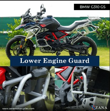 Zana Lower Engine Guard For BMW 310 GS (with Slider ,Silver, Stainless Steel) ZI-8456