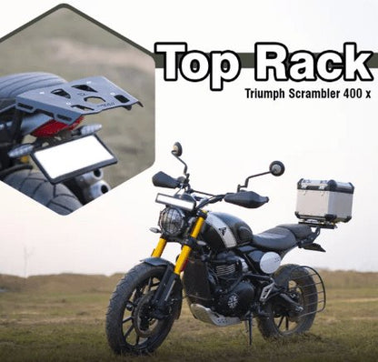 Zana TOP RACK WITH STEEL PLATE BLACK FOR TRIUMPH SCRAMBLER 400 X ZI-8376