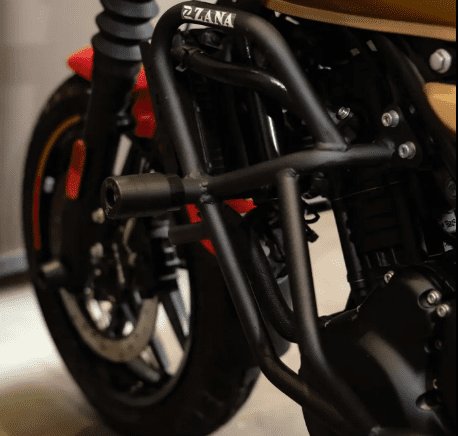 Zana Crash Guard for Guerrilla 450 (with Slider, Black Texture, Mild Steel) - Type-1 ZI-8519