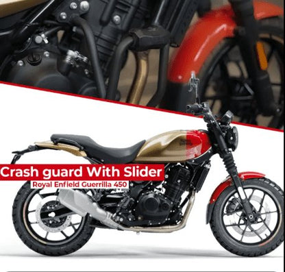 Zana Crash Guard for Guerrilla 450 (with Puck, Black Texture, Mild Steel) - Type-2 ZI-8520