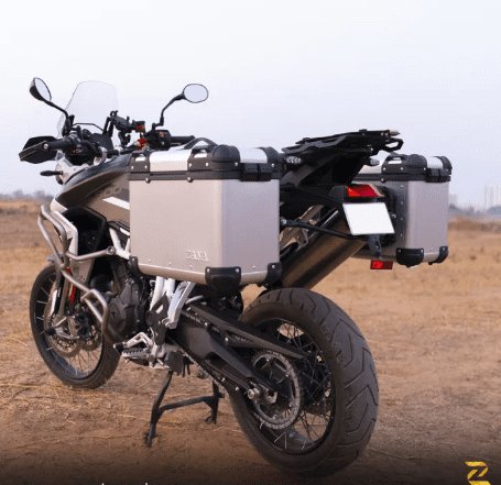 Zana Panniers( 36 LTR )Aluminium R-Flat Silver With Frame For Triumph Tiger 850 /900 rally pro ZP-70 RS