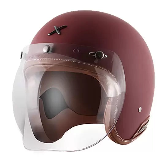 axor jet open face dull chestnut red helmet 2 