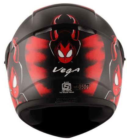 Vega Cliff Devil Black Red Helmet