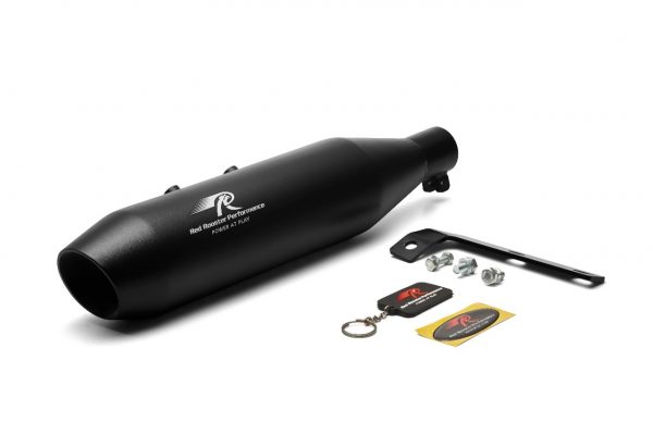Red Rooster Rumbler Max–Black Matte Exhaust for RE Hunter 350