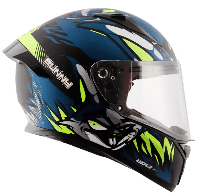 Vega Bolt Bunny Dull Black Blue Helmet