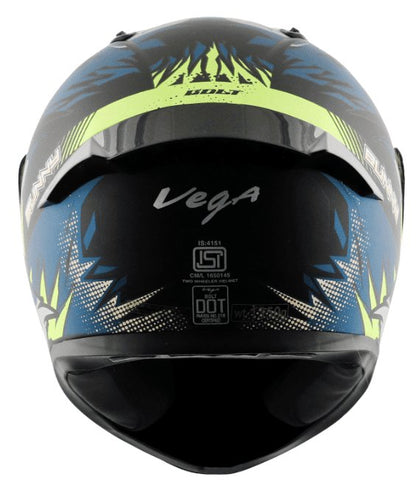 Vega Bolt Bunny Dull Black Blue Helmet