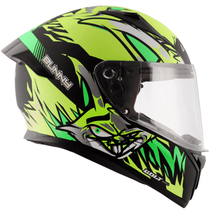 Vega Bolt Bunny Dull Black Neon yellow Helmet