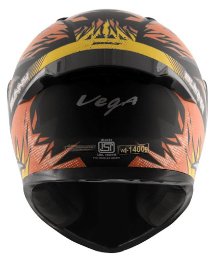 Vega Bolt Bunny Dull Black Orange Helmet