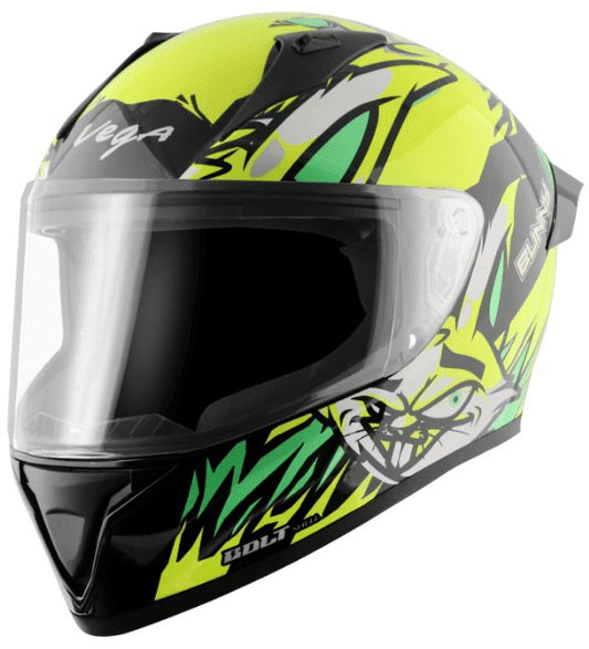 Vega Bolt Bunny Black Neon Yellow Helmet