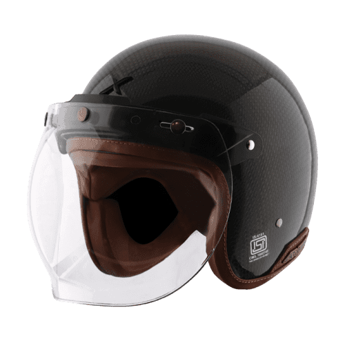 AXOR Jet Carbon W/BB Visor Small Checks Open Face Helmet