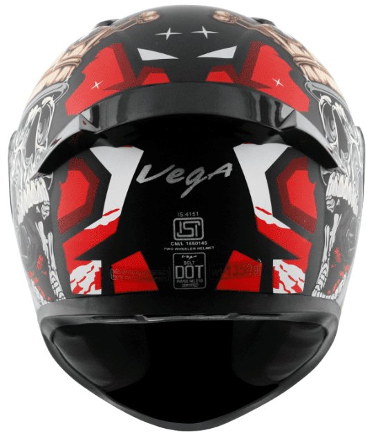 Vega Bolt Crown Men Dull Black Red Helmet