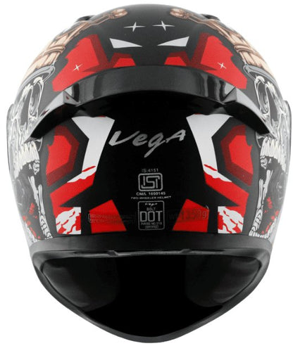 Vega Bolt Crown Men Dull Black Red Helmet