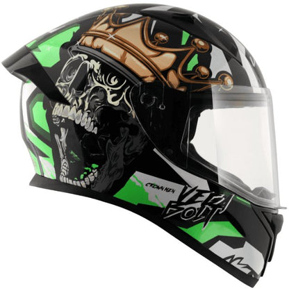 Vega Bolt Crown Men Black Neon Green Helmet