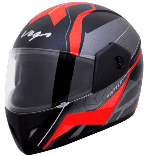 Vega Cliff Pioneer Dull Black Red Helmet