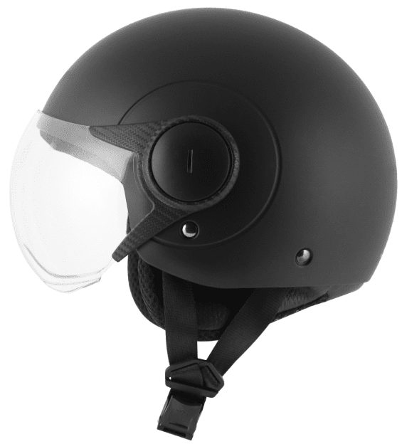 Vega Atom Open Face Dull Black Helmet (ISI Certified)