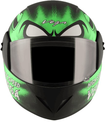 Vega Cliff Devil Dull Black Neon Green Helmet
